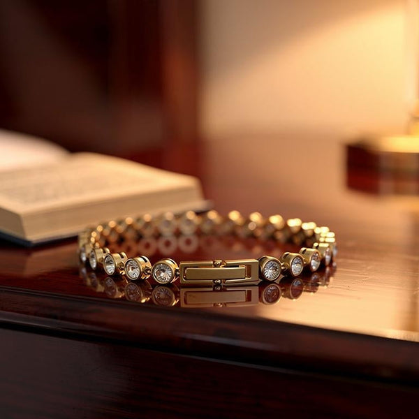 Tennis bracelet with cubic zirconia stones