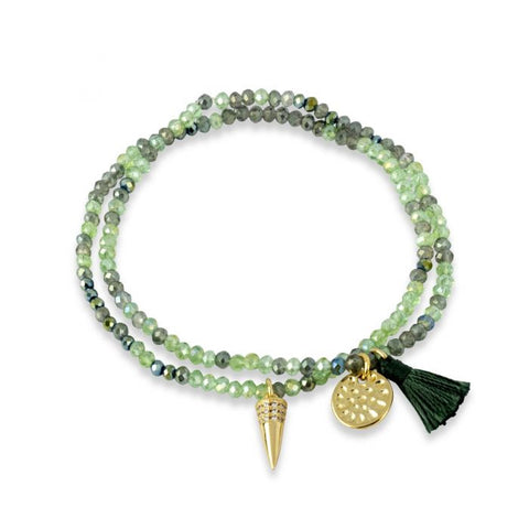 Green bead bracelet