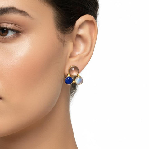 Semi precious stone studs