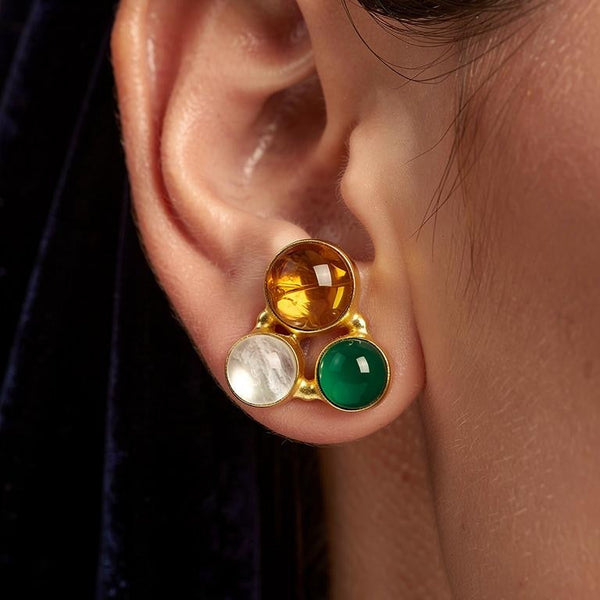 Semi precious stone studs