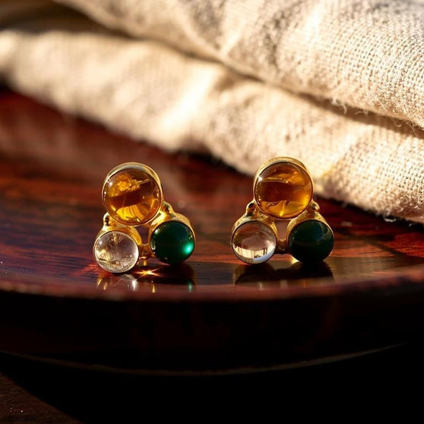 Semi precious stone studs