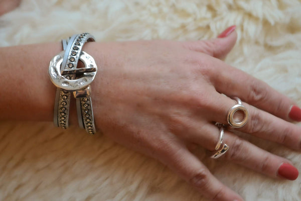 Silver/Gold moon rings