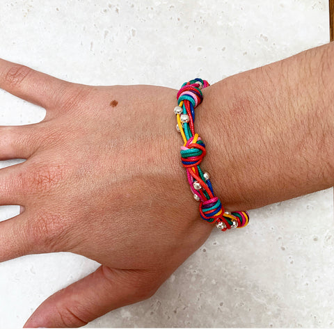 Multi-Coloured Knot Bracelet