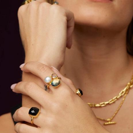 Rings with semi-precious stones